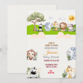 Tierparade Babydusche Einladung (Vorne/Hinten)