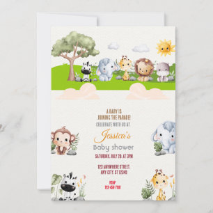 Tierparade Babydusche Einladung