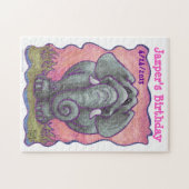 Tierparade Elephant Custom Birthday Puzzle (Horizontal)