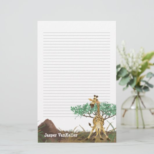 Tierparade Giraffe Briefpapier (Stehend Vorderseite)