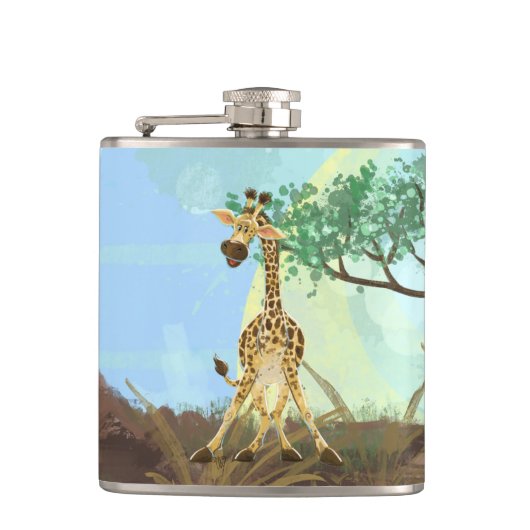 Tierparade Giraffe Flachmann (Vorderseite)