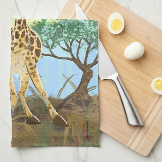 Tierparade Giraffe Geschirrtuch (Viertel Falte)