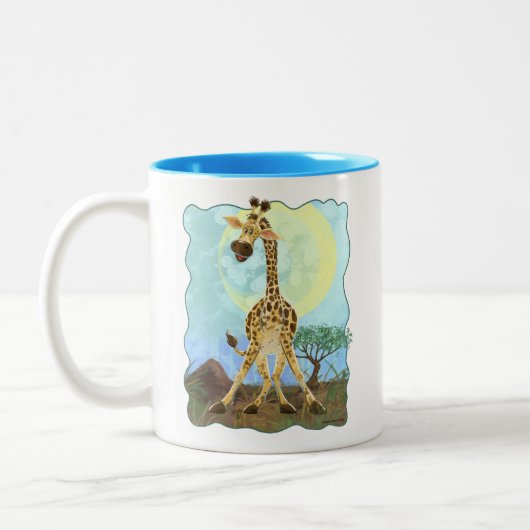Tierparade Giraffe kommt und geht Zweifarbige Tasse (Links)