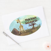 Tierparade Giraffe Ovaler Aufkleber (Umschlag)