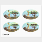 Tierparade Giraffe Ovaler Aufkleber (Blatt)