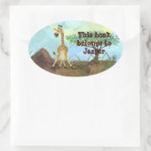 Tierparade Giraffe Ovaler Aufkleber (Tasche)