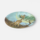 Tierparade Giraffe Pappteller (Schrägansicht)