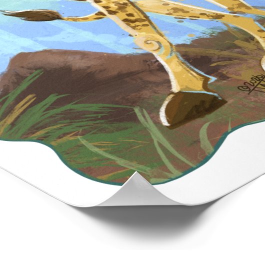 Tierparade Giraffe Poster (Ecke)