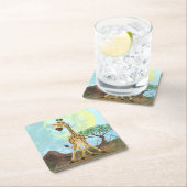 Tierparade Giraffe Rechteckiger Pappuntersetzer (Vor Ort)