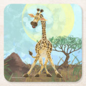 Tierparade Giraffe Rechteckiger Pappuntersetzer (Vorderseite)