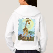 Tierparade Giraffenköpfe und Schwänze Hoodie (Rückseite)