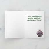 Tierparade Hippopotamus Happy Birthday Card Karte (Innenseite)