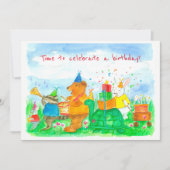 Tierparade Kindergeburtstag Party Einladung (Vorderseite)