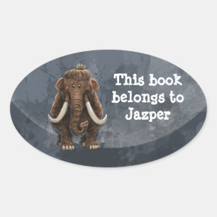 Tierparade Mastodon Ovaler Aufkleber