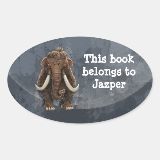 Tierparade Mastodon Ovaler Aufkleber (Vorderseite)