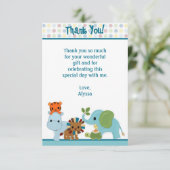 Tierparadedschungel danken Ihnen 3,5" x5" APK Dankeskarte (Stehend Vorderseite)