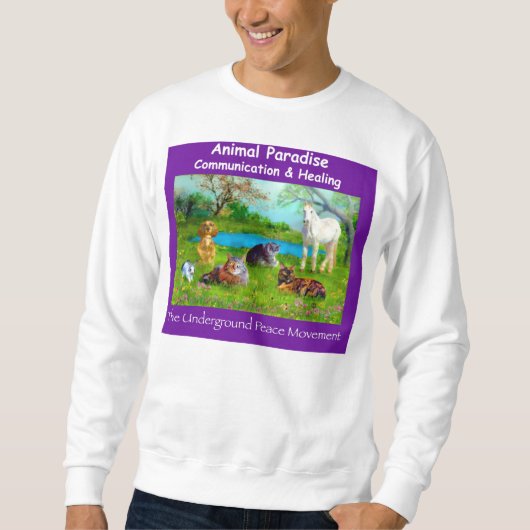 Tierparadies, lila Schweiss-Shirt Sweatshirt (Vorderseite)