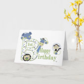 Tierpark 1. Geburtstagskarte Karte (Gelbe Blume)