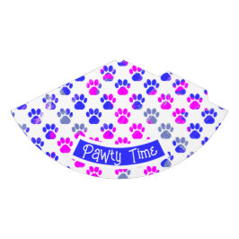 Tierpaw-Silhouette Blau Pink Pawty Paper Blau Partyhütchen