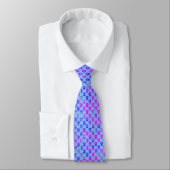 Tierpaw-Silhouette Blue Pink auf Blue Neck Tie Krawatte (Gebunden)