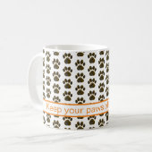 Tierpaw-Silhouette Halloween Orange Kaffeetasse (Vorderseite Links)