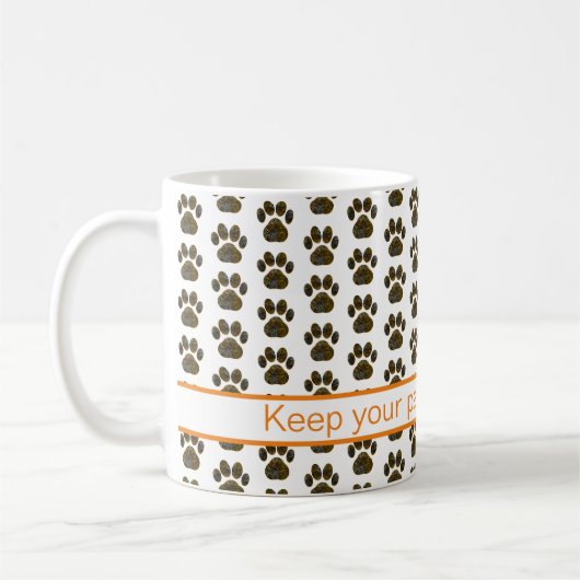 Tierpaw-Silhouette Halloween Orange Kaffeetasse (Links)