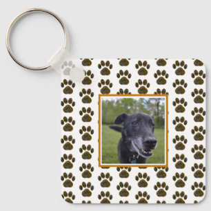 Tierpaw-Silhouette Halloween Orange White Schlüsselanhänger