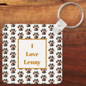 Tierpaw-Silhouette Halloween Orange White Schlüsselanhänger (Rückseite)