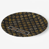 Tierpaw-Silhouette Halloween Pawty Black Pappteller (Schrägansicht)