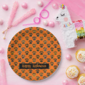 Tierpaw-Silhouette Halloween Pawty Orange Pappteller (Party)