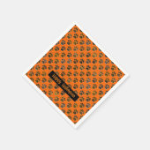Tierpaw-Silhouette Halloween Pawty Orange Serviette (Ecke)