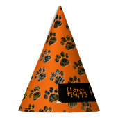 Tierpaw-Silhouette Happy Halloween Orange Partyhütchen (Links)