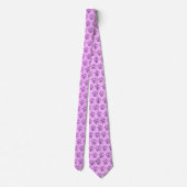 Tierpaw-Silhouette Lila rosa auf Pink Neck Tie Krawatte (Rückseite)