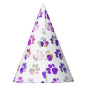 Tierpaw-Silhouette Lila rosa Pawty Paper Partyhütchen (Rückseite)