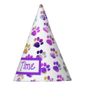 Tierpaw-Silhouette Lila rosa Pawty Paper Partyhütchen (Rechts)