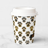 Tierpaw-Silhouette Pets Happy Halloween White Pappbecher (Rechts)