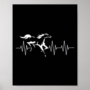 Tierpferd Lover Horseback Geschenk Herzschlag Pfer Poster