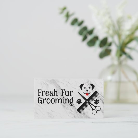 Tierpflege | Groomer Hair Cutting Tools Visitenkarte (Stehend Vorderseite)