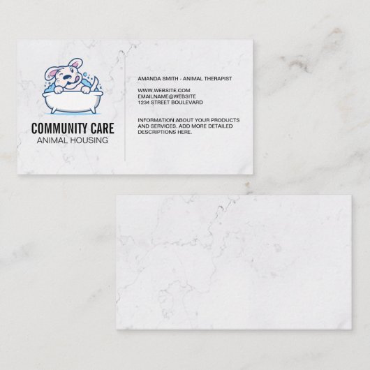 Tierpflege | Hunde Wash Visitenkarte (Vorne/Hinten)