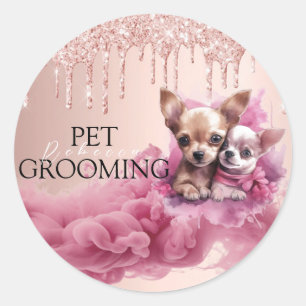Tierpflege Pet Grooming Spa Salon Welpe Runder Aufkleber