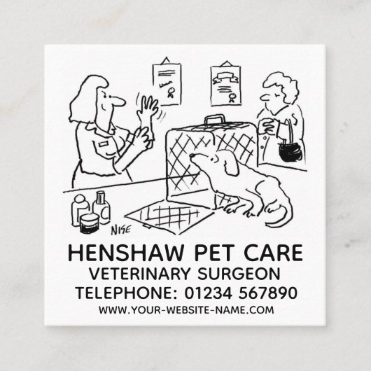 Tierpflege Quadratische Visitenkarte (Vorderseite)