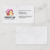 Tierpflege | Sitzen von Haustieren | Marmor Visitenkarte (Vorne/Hinten)