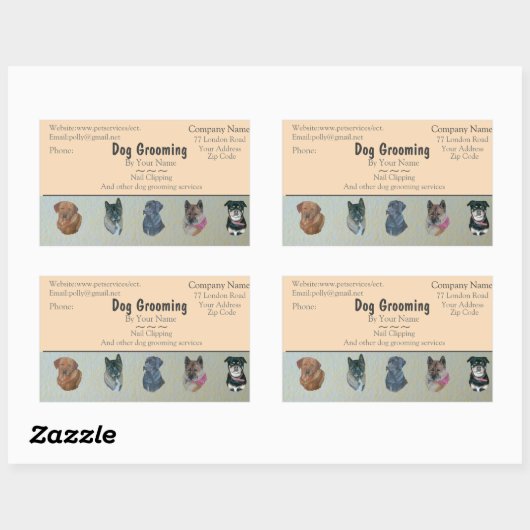 Tierpflege und Hundepflege Rechteckiger Aufkleber (Blatt)