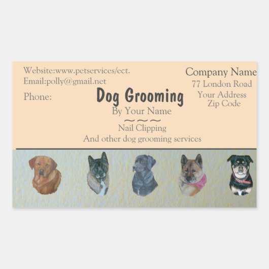 Tierpflege und Hundepflege Rechteckiger Aufkleber (Vorderseite)