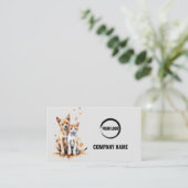 Tierpflege-Visitenkarte mit Katze und Hund Visitenkarte (Stehend Vorderseite)