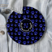 Tierpfoten druckblau personalisierte Tierrettung Button (Beispiel)