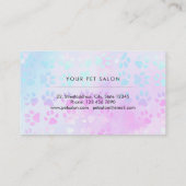 Tierpfoten lila blaues Muster Visitenkarte (Rückseite)