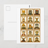 Tierporträt-Collage Postkarte (Vorne/Hinten)