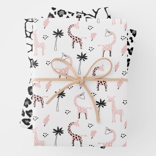 Tierpräparate Leopardenblätter Geschenkpapier Set (Beispiel)