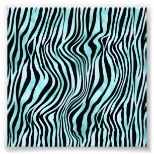 Tierprint hellblau Zebrafell Türkis Fotodruck